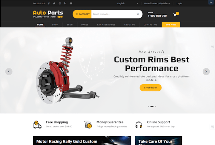 Cover image for Auto parts website