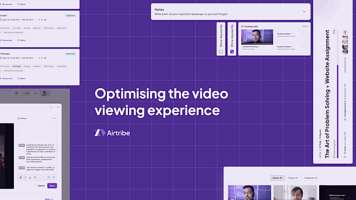 Cover image for Optimising the video viewing experience on Airtribe - Design Ca…