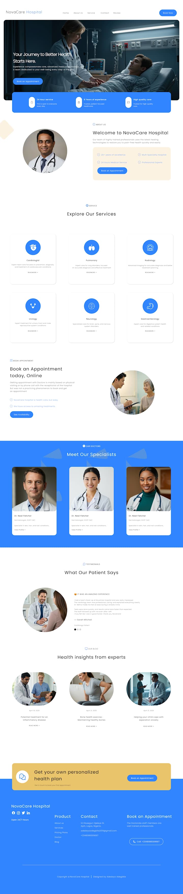 Cover image for Health care WEBSITE DESIGN