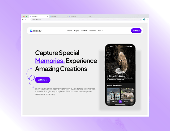 Cover image for Luma 3D – Immersive Landing Page Design