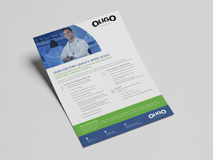 Cover image for Oligo Factory Capabilities | Flyer Design