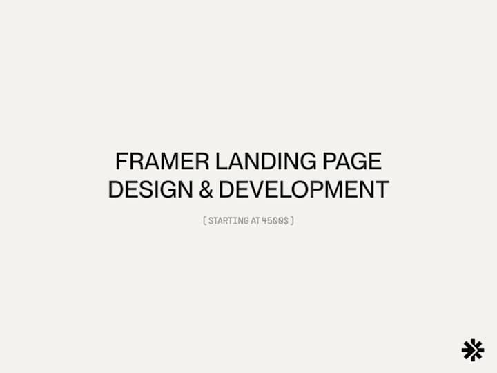 Cover image for Framer Landing Page Design & Development