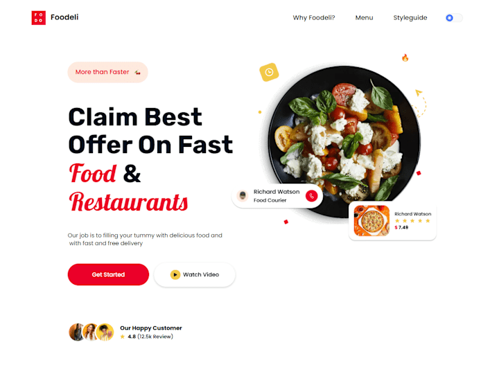 Cover image for Food Delivery Landing Page