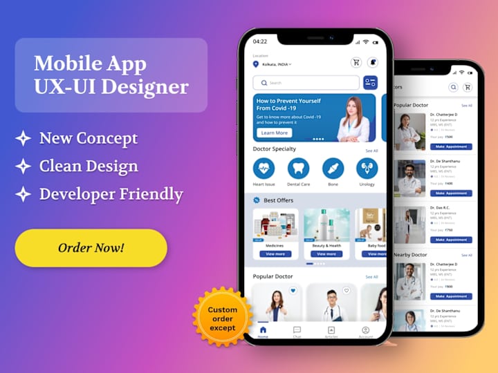 Cover image for Doctor app | UX-UI Design | Figma