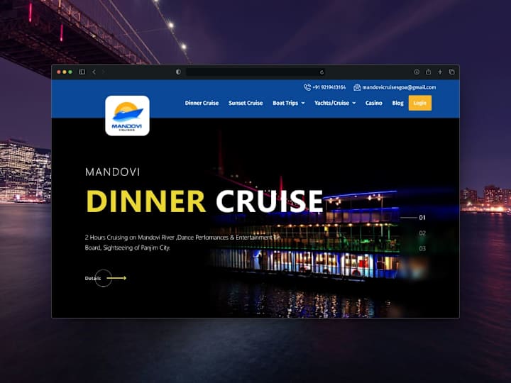 Cover image for Web Design & WordPress Development for Cruise Company • Mandovi