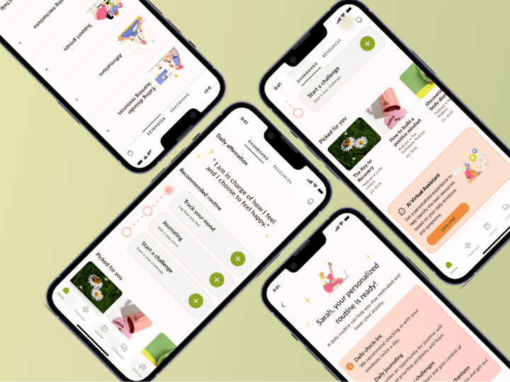 Cover image for Mind Nourish Mobile App | UX/UI Design