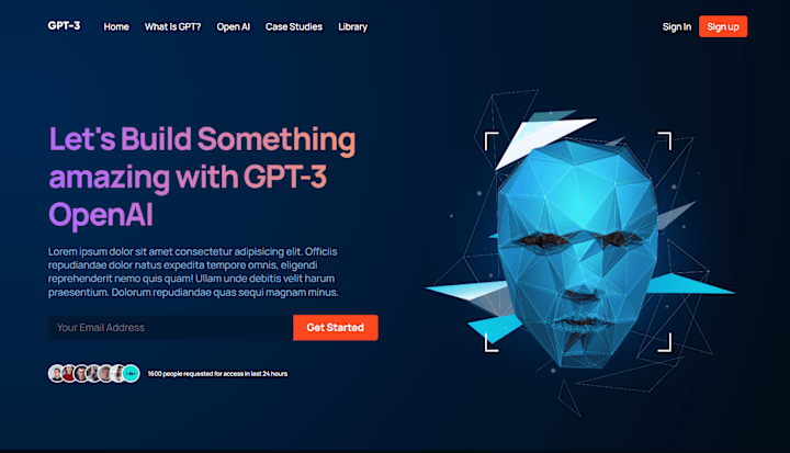 Cover image for Gpt-3 Website (React, CSS)