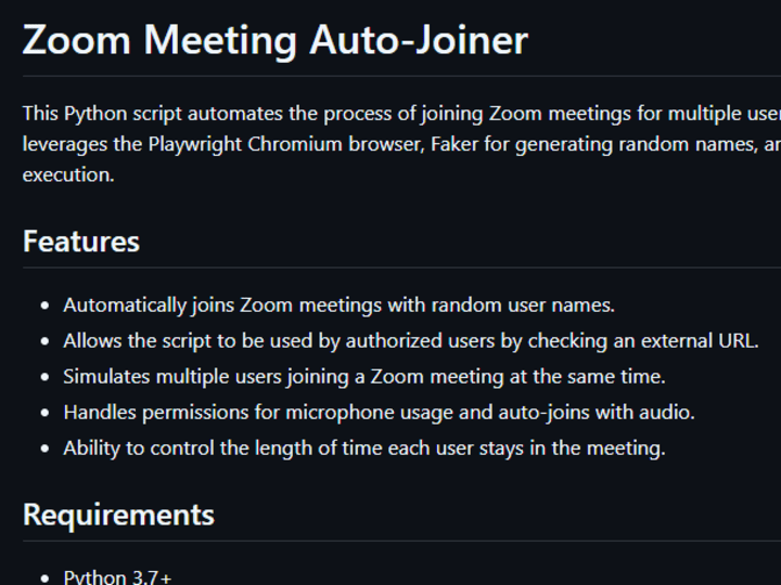 Cover image for Automates the process of joining Zoom meetings