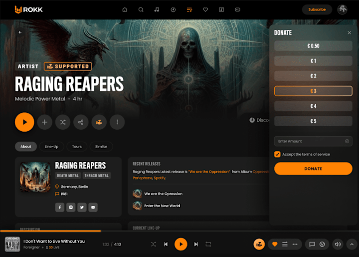 Cover image for ROKK-Streaming Music Service Development