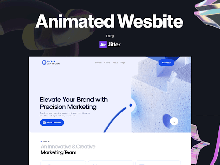 Cover image for Animated Website Using Jitter