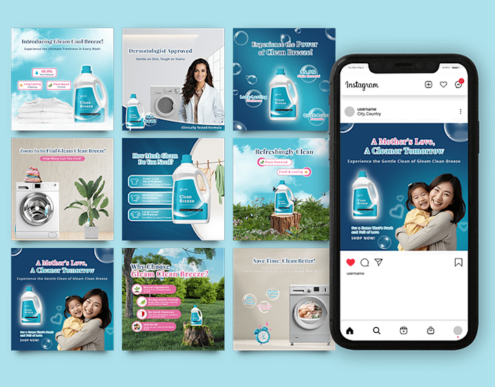 Cover image for Detergent Social Media Design Ad Post & Video :: Behance