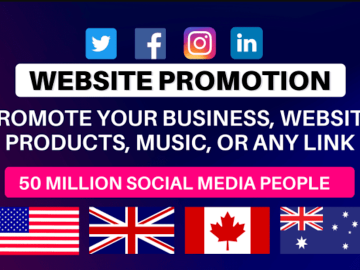 Cover image for I will promote your website link to 50M USA, UK active audience 