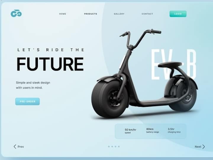 Cover image for E-bike Web UI Design