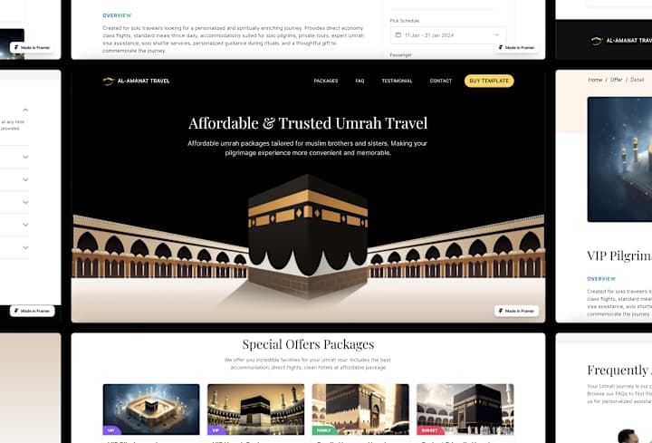 Cover image for Amanat Umrah Travel Landing Page