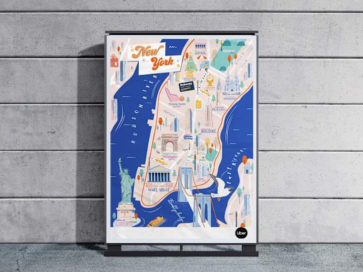 Cover image for New York - Map illustration for Uber