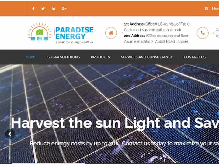 Cover image for Development project for the website paradiseenergy.pk