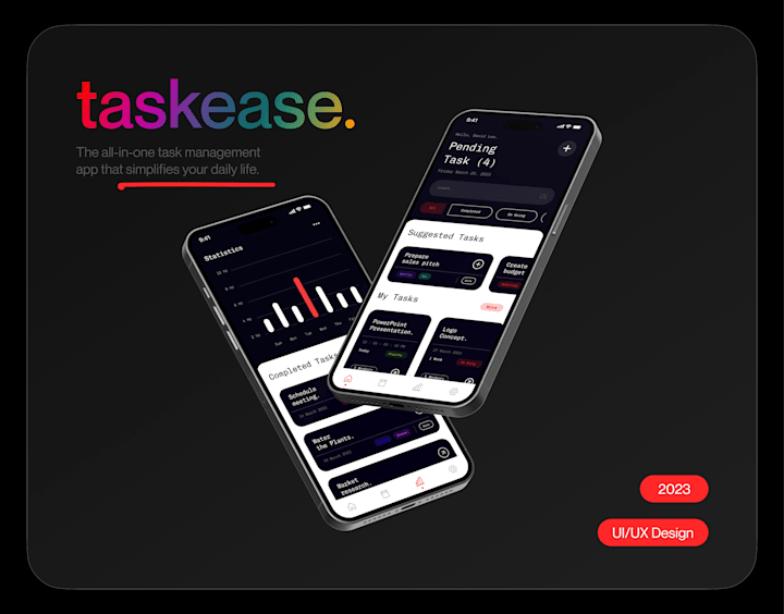 Cover image for Task Ease | App UI/UX Design.