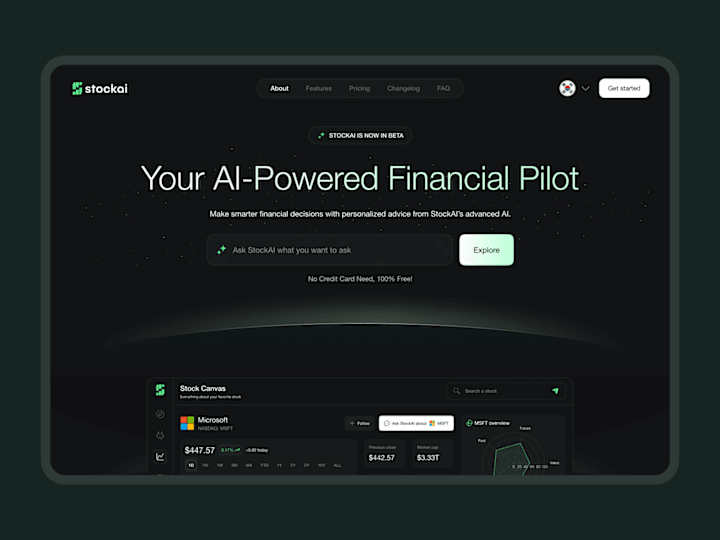 Cover image for StockAI - Landing Page Design