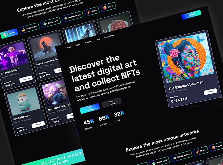 Cover image for NFT Website Landing Page 