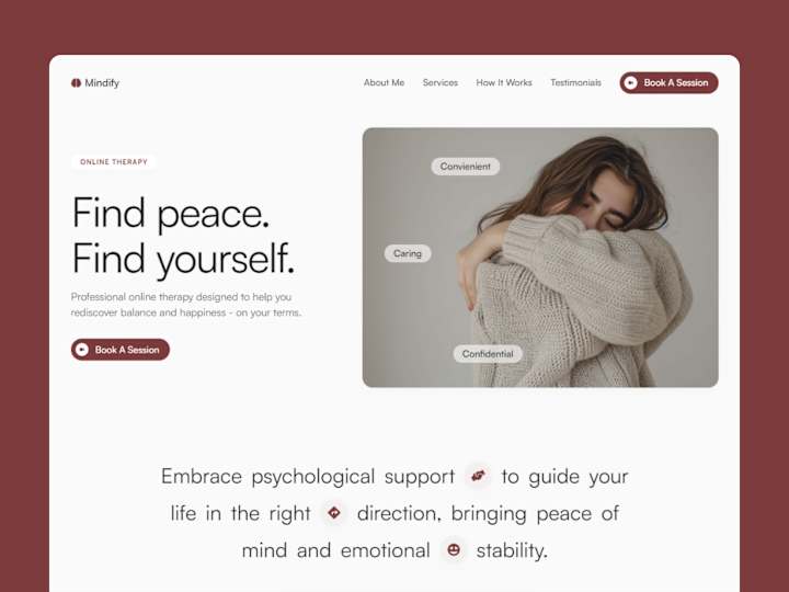 Cover image for Mindify - Online Psychologist & Therapist Framer Template