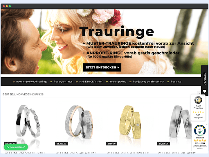 Cover image for Infinity Rings | E-commerce Website | Magento