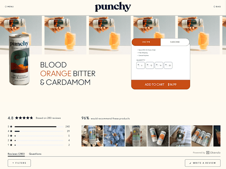 Cover image for Punchy(Drink) product detail page Redesign (personal project)