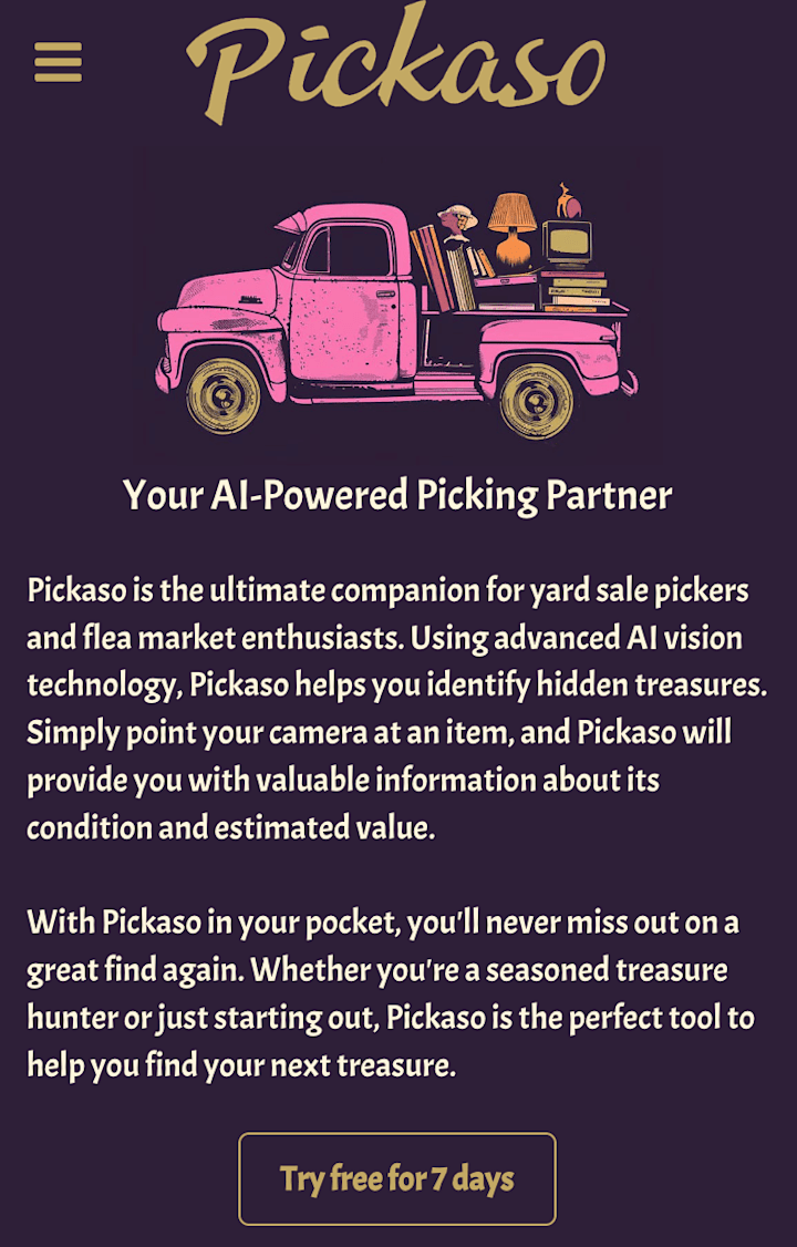 Cover image for Pickaso - AI-Driven Estate Sale Picking Partner