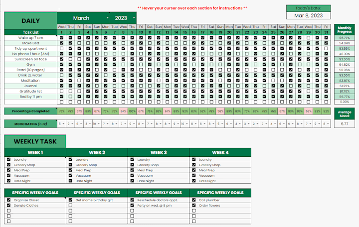 Cover image for Habit Tracker in Googlesheets