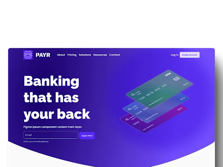 Cover image for Banking UI UX Web Design Landing Page