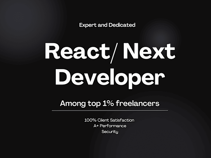 Cover image for Next.js/React Developer