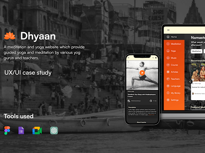 Cover image for UX/UI case study - Dhyaan