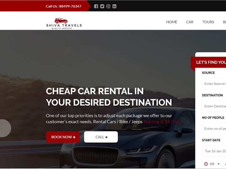 Cover image for car rental web development