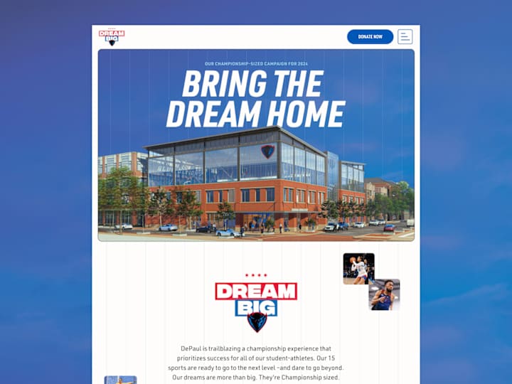 Cover image for Depaul Dream Big Athletics Campaign