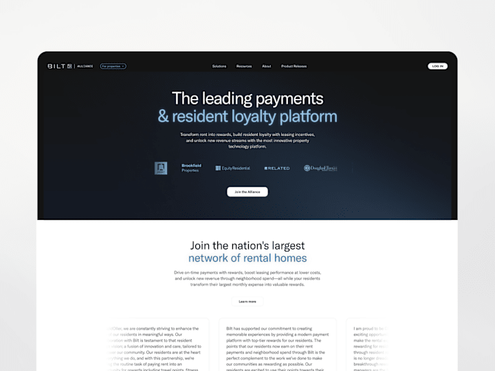 Cover image for Bilt Alliance Program | Design & Framer Development