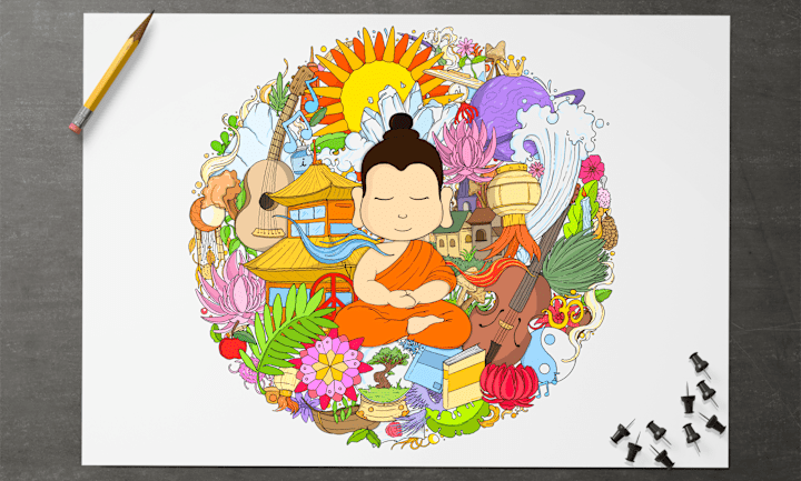 Cover image for The Smiling Buddha Doodle