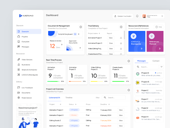 Cover image for Kurzfilm.io - Dashboard Page