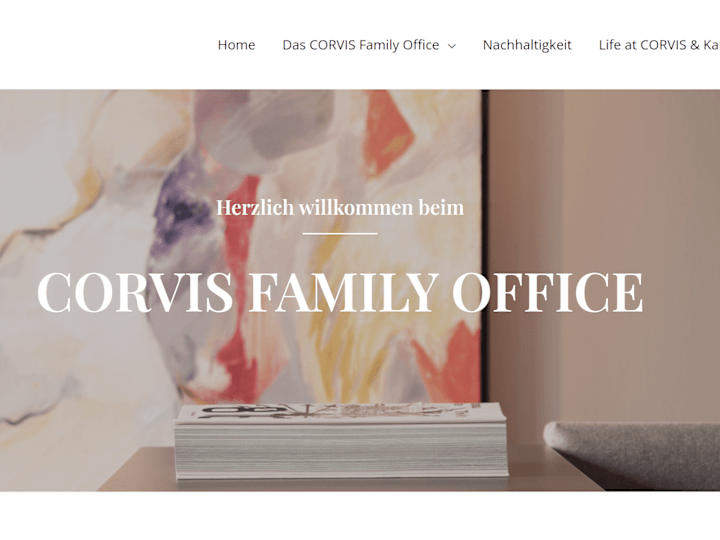 Cover image for Company website for Corvis