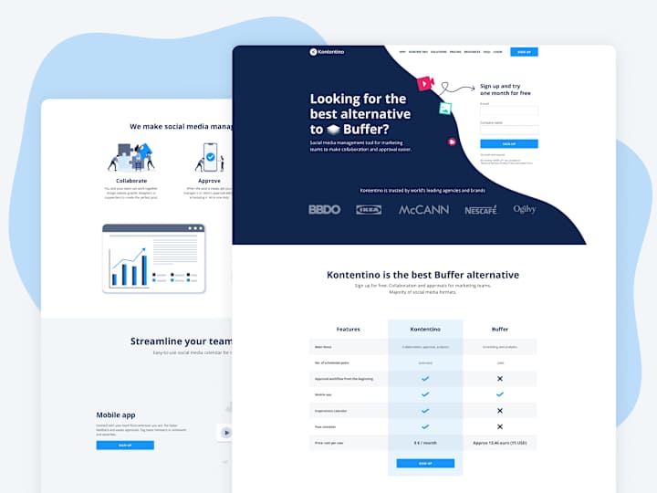 Cover image for Kontentino landing page