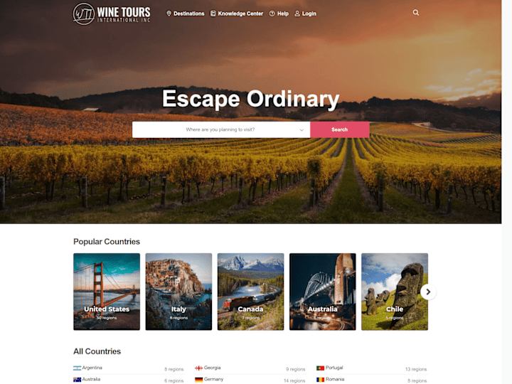 Cover image for WTI Wine Tours International - Wine tours, wineries, wine clubs…