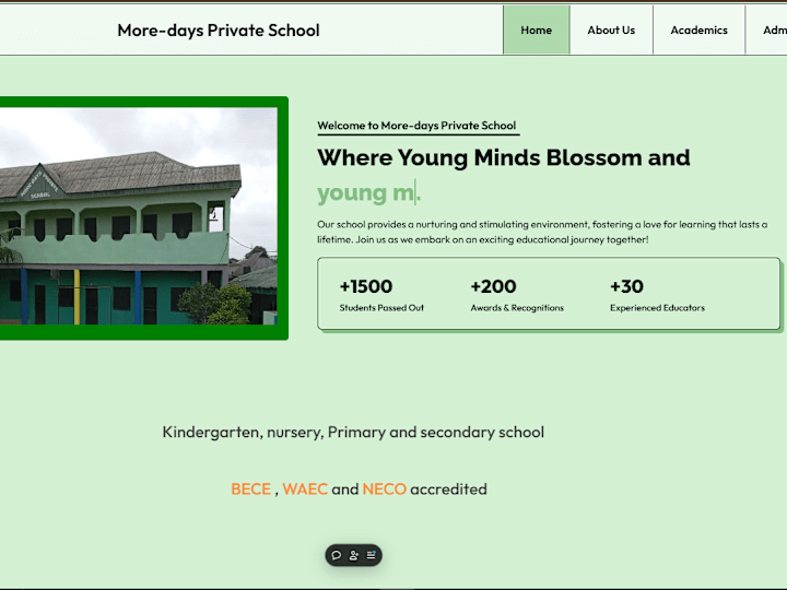 Cover image for School website with code