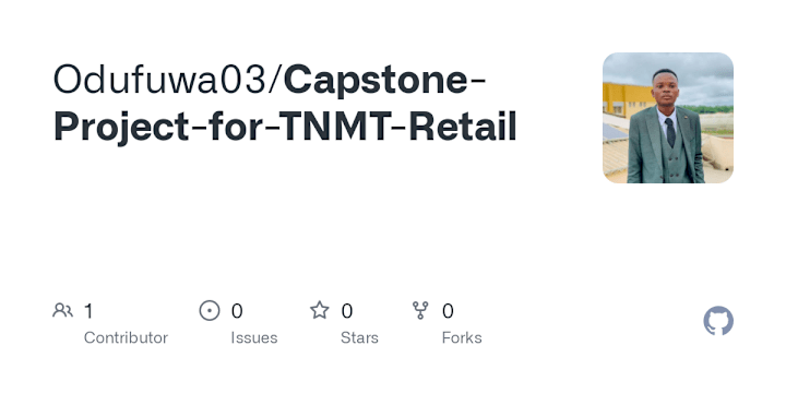 Cover image for Project Title: Capstone Project for TNMT Retail