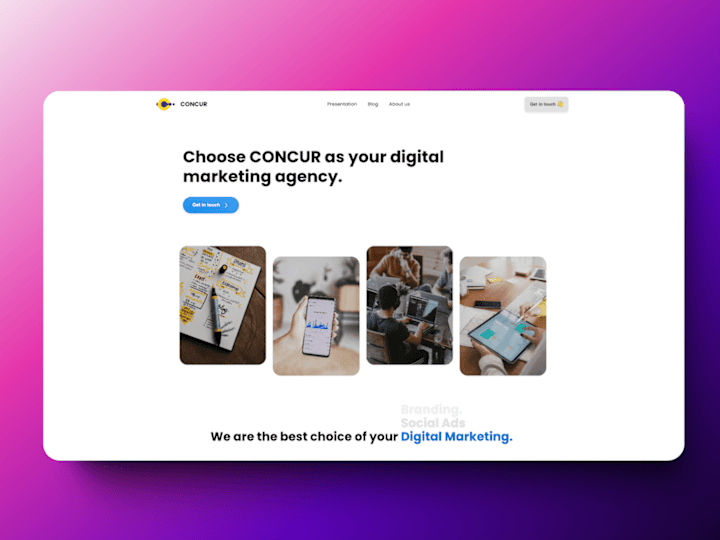 Cover image for Concur Marketing Agency Landing Page