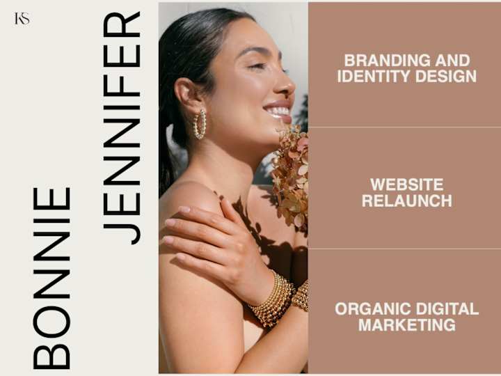 Cover image for Bonnie Jennifer - New Branding + Website, Organic Social Media