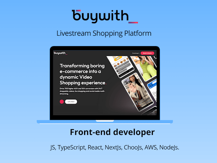 Cover image for Front-end Developer for BuyWith platform: JS, TypeScript, React.