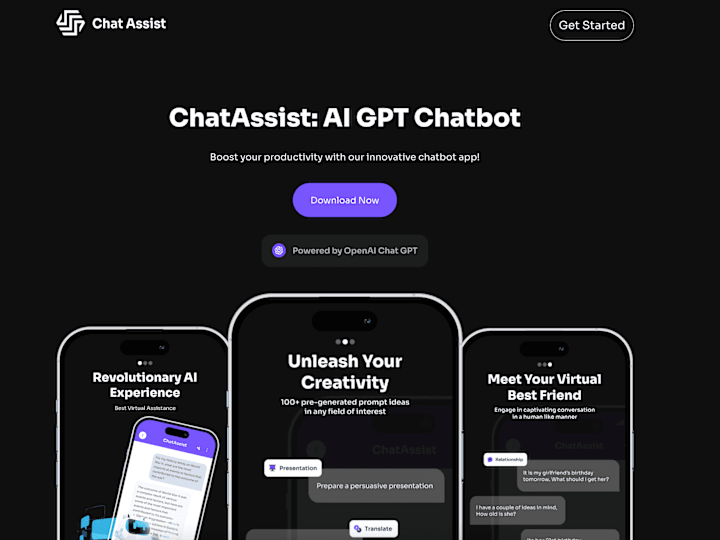 Cover image for ChatAssist Landing Page