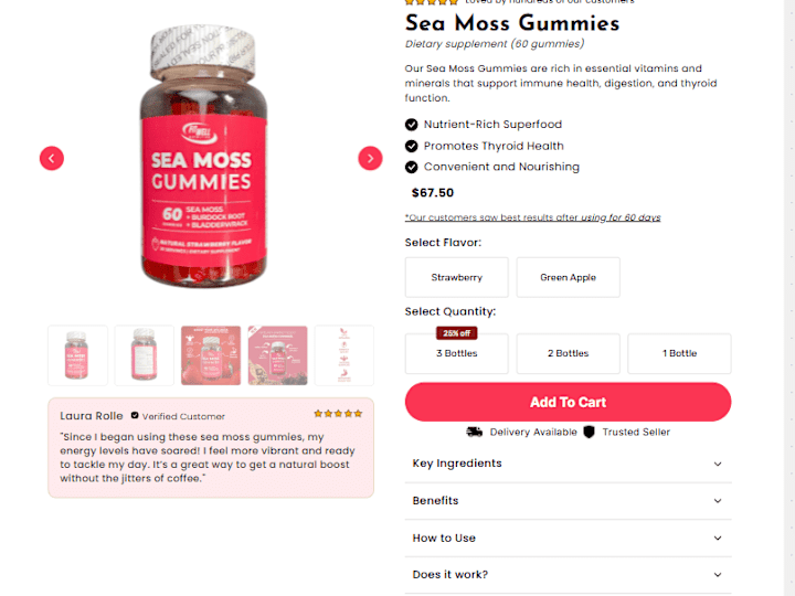 Cover image for Sea Moss Gummies PDP Build in Replo 