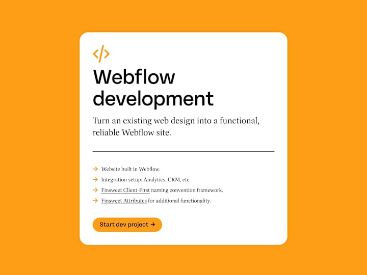 Cover image for Webflow Development →