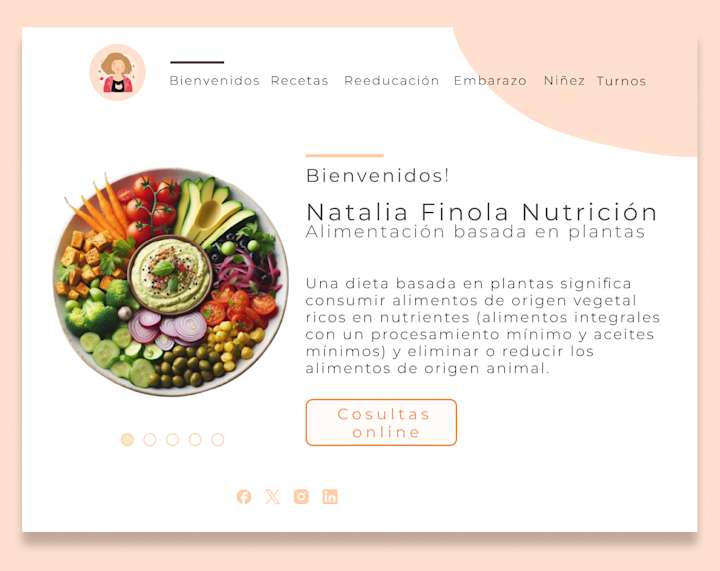 Cover image for Web Design for a vegan nutritionist in Argentina. :: Behance