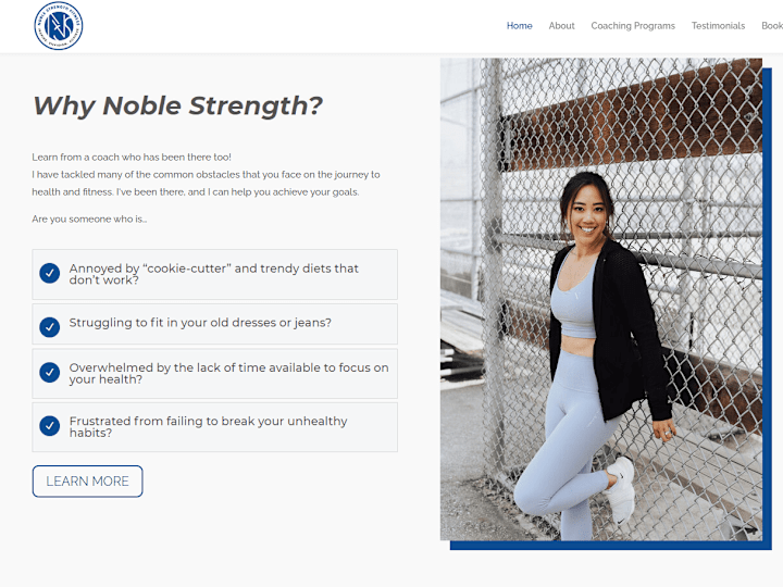 Cover image for Noble Strength Fitness Landing Page Revision and Webpage Copy