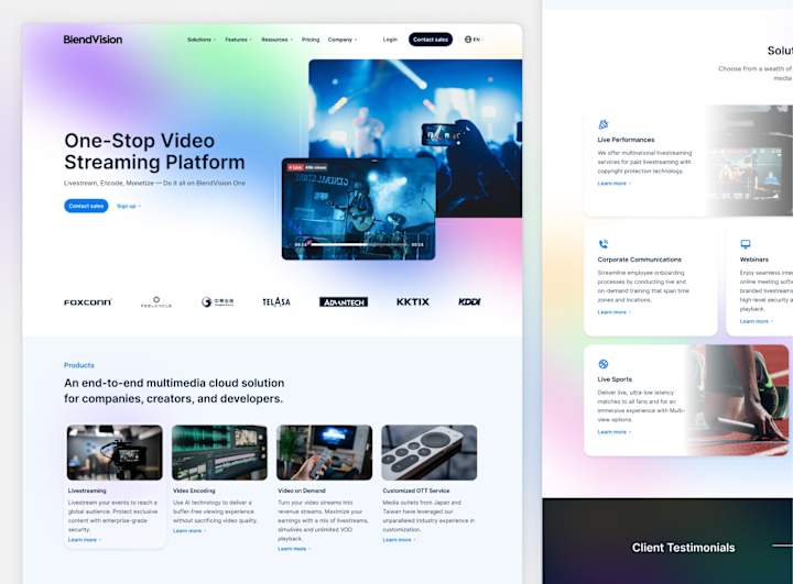 Cover image for BlendVision website | All-in-one Video Streaming Solution